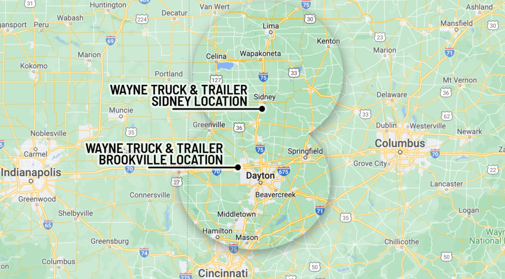 Wayne Truck and Trailer Locations Map